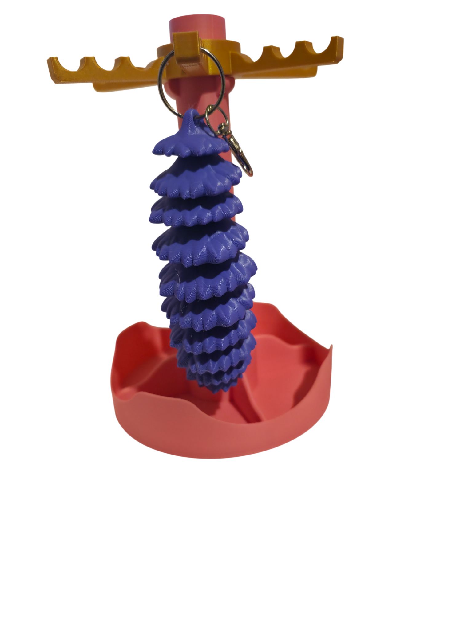 3D Printed Squirrel Tail Keychain – Custom Colour – Fun Animal Keyring Gift