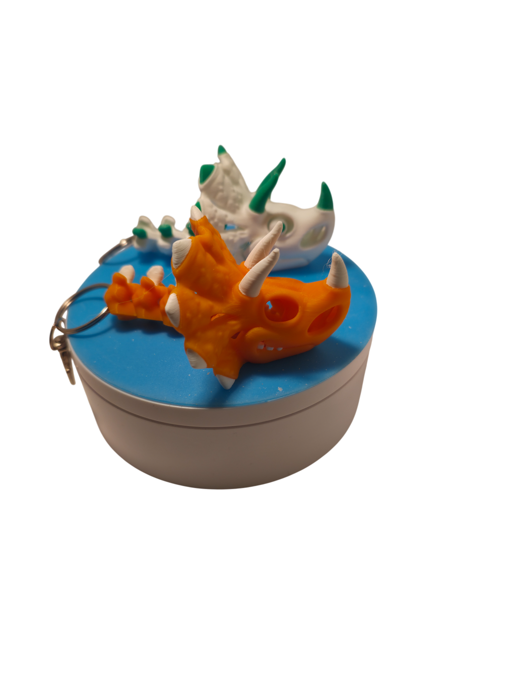 3D Printed Dinosaur Triceratops Skeleton Bone Flexi articulated Key Ring Chain