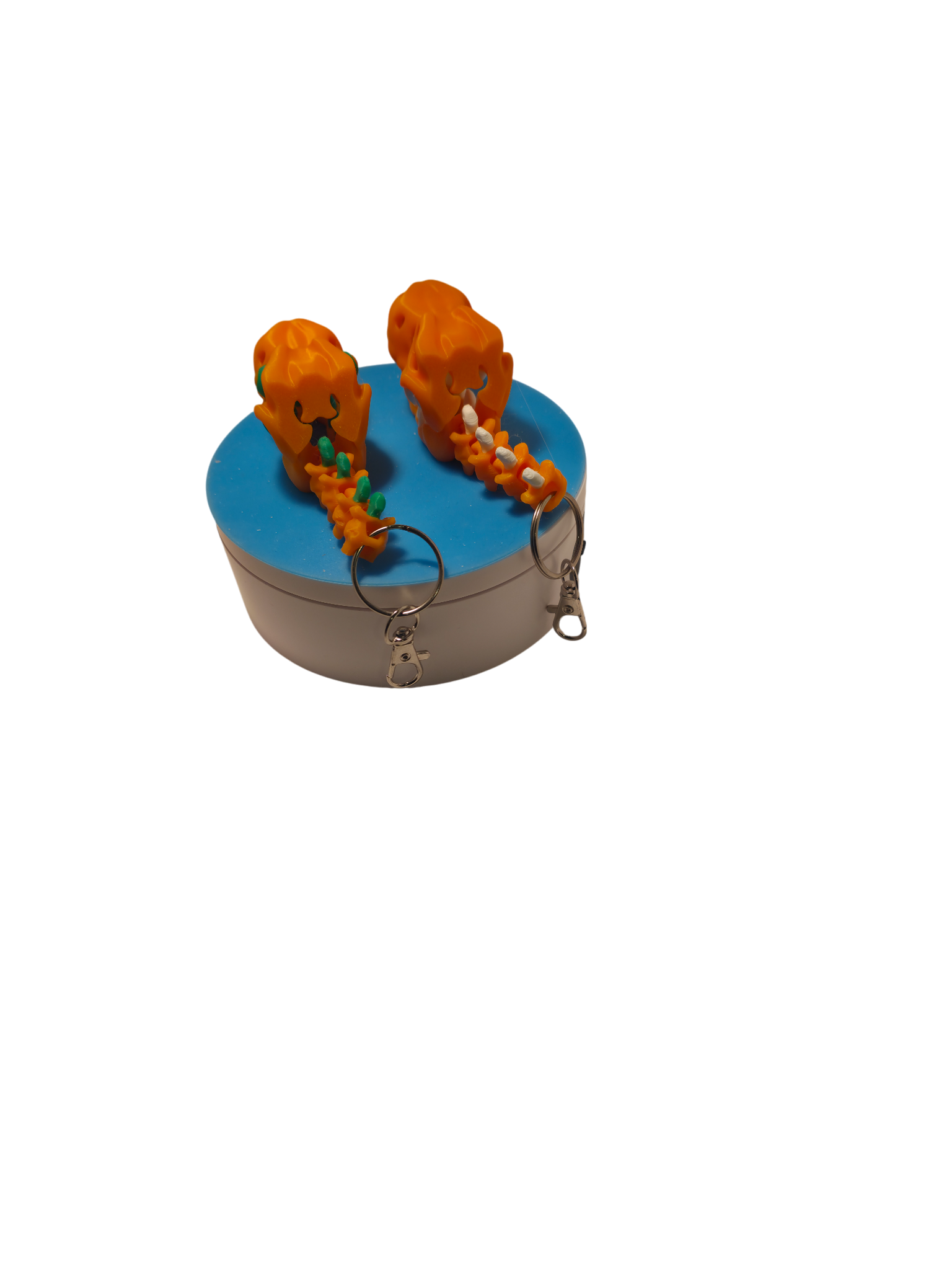 3D Printed T-Rex Skeleton Skull Head Keychain Dinosaur Fossil Charm