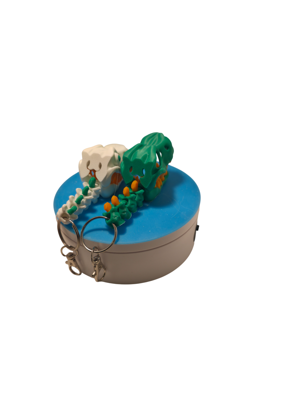 3D Printed T-Rex Skeleton Skull Head Keychain Dinosaur Fossil Charm