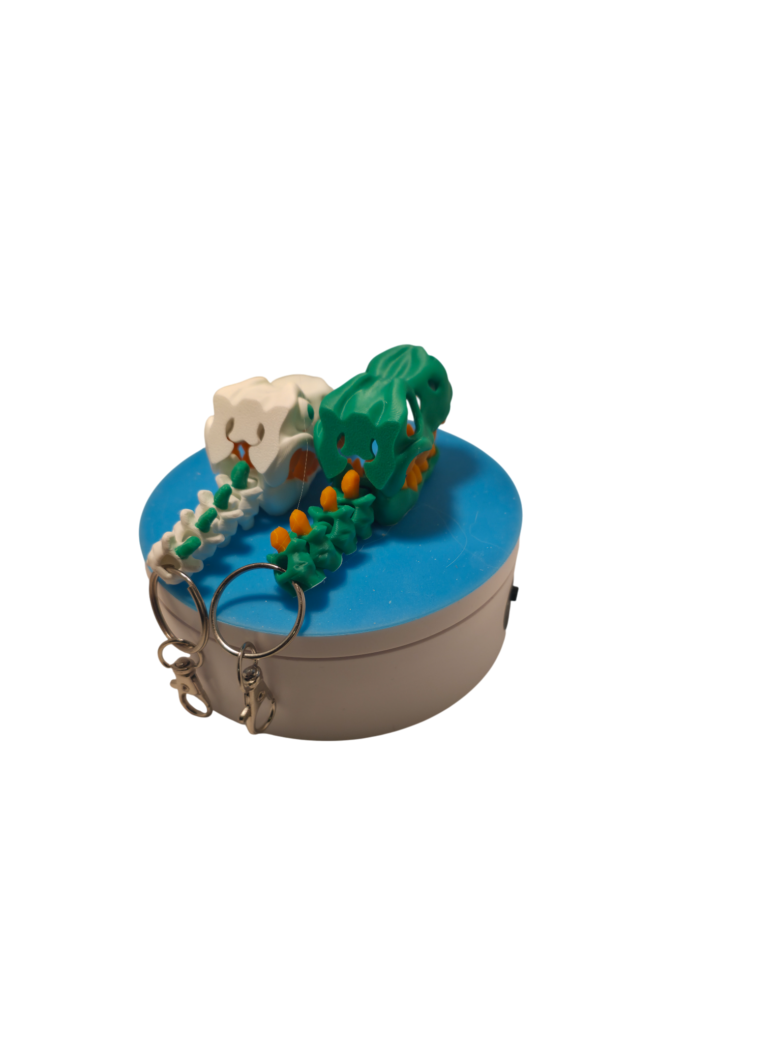 3D Printed T-Rex Skeleton Skull Head Keychain Dinosaur Fossil Charm