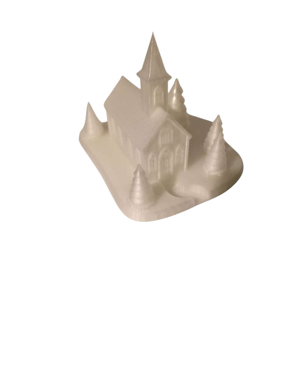 LED Christmas Church Scene – Snow Covered, Warm Glow Light