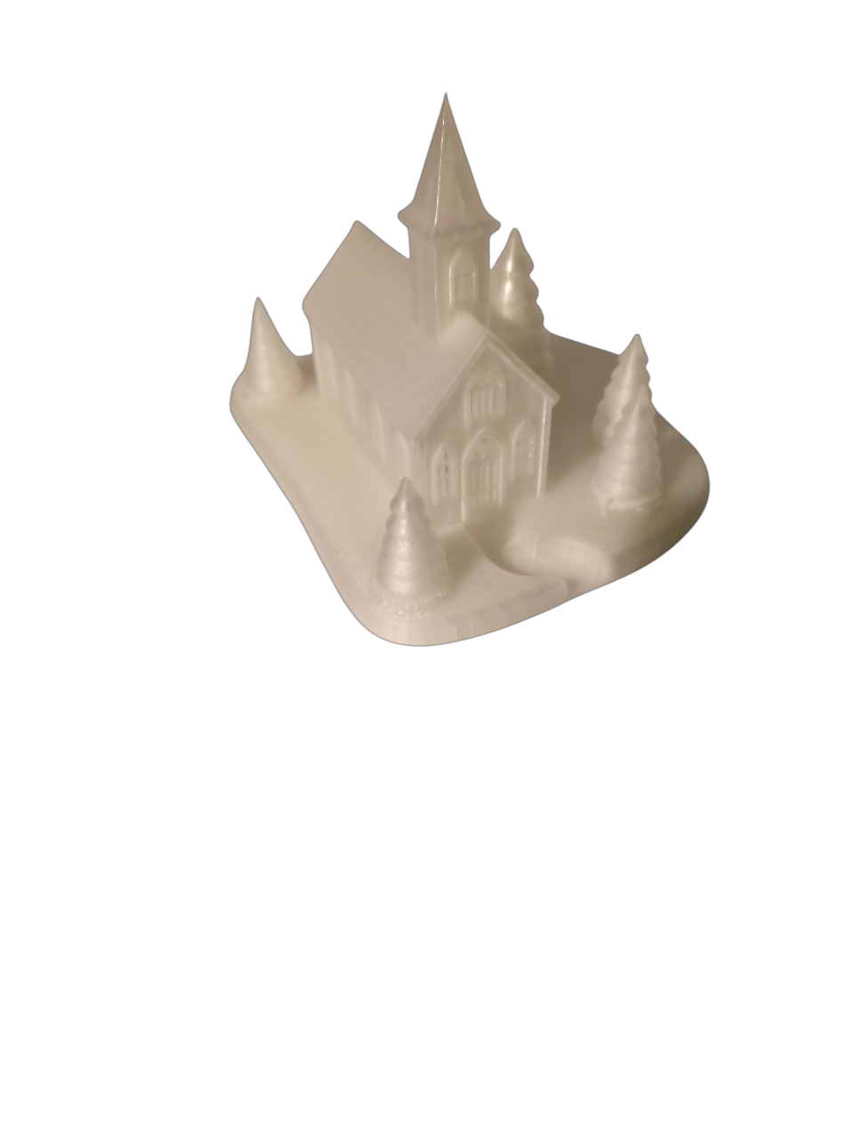 LED Christmas Church Scene – Snow Covered, Warm Glow Light