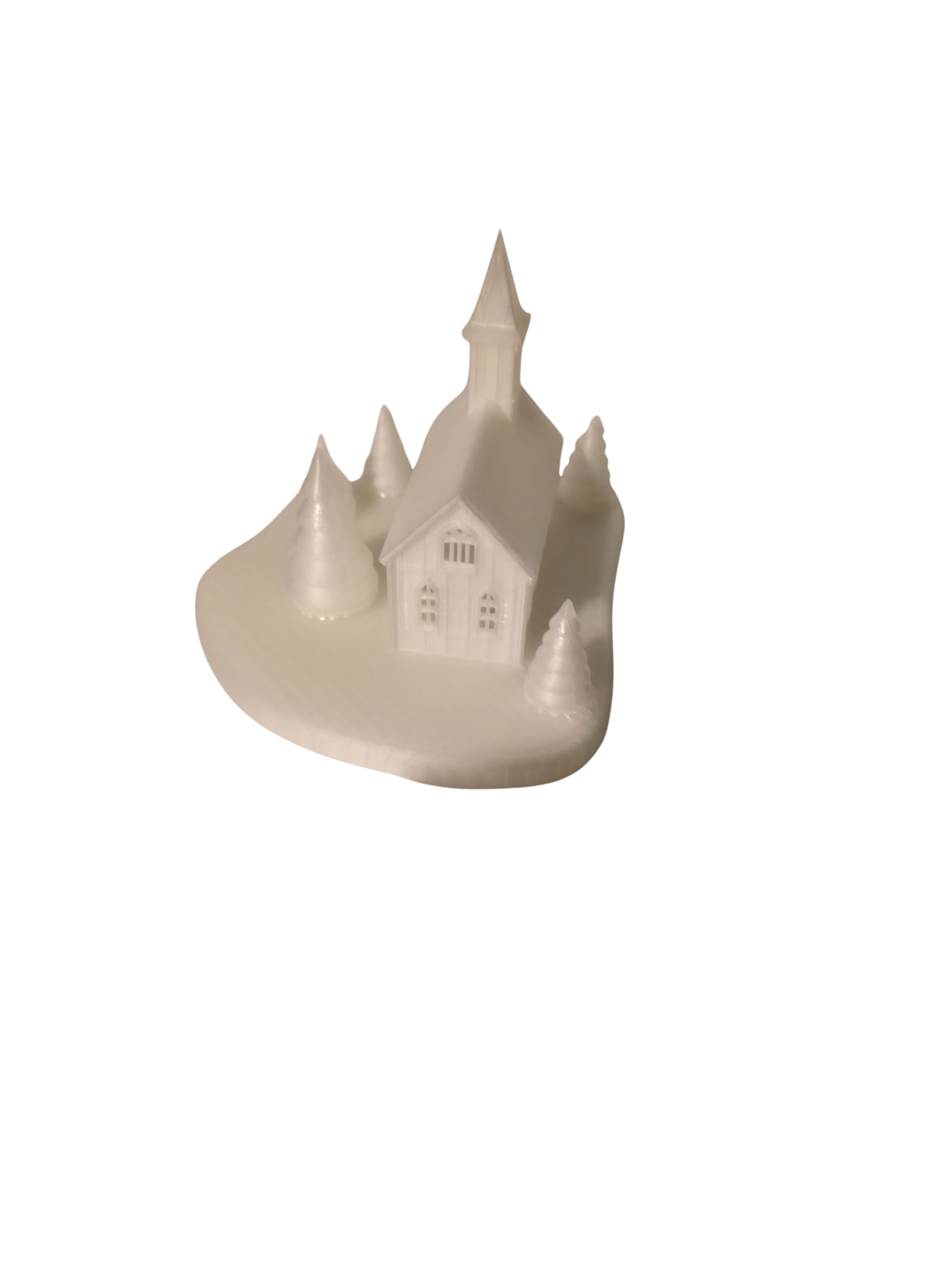 LED Christmas Church Scene – Snow Covered, Warm Glow Light